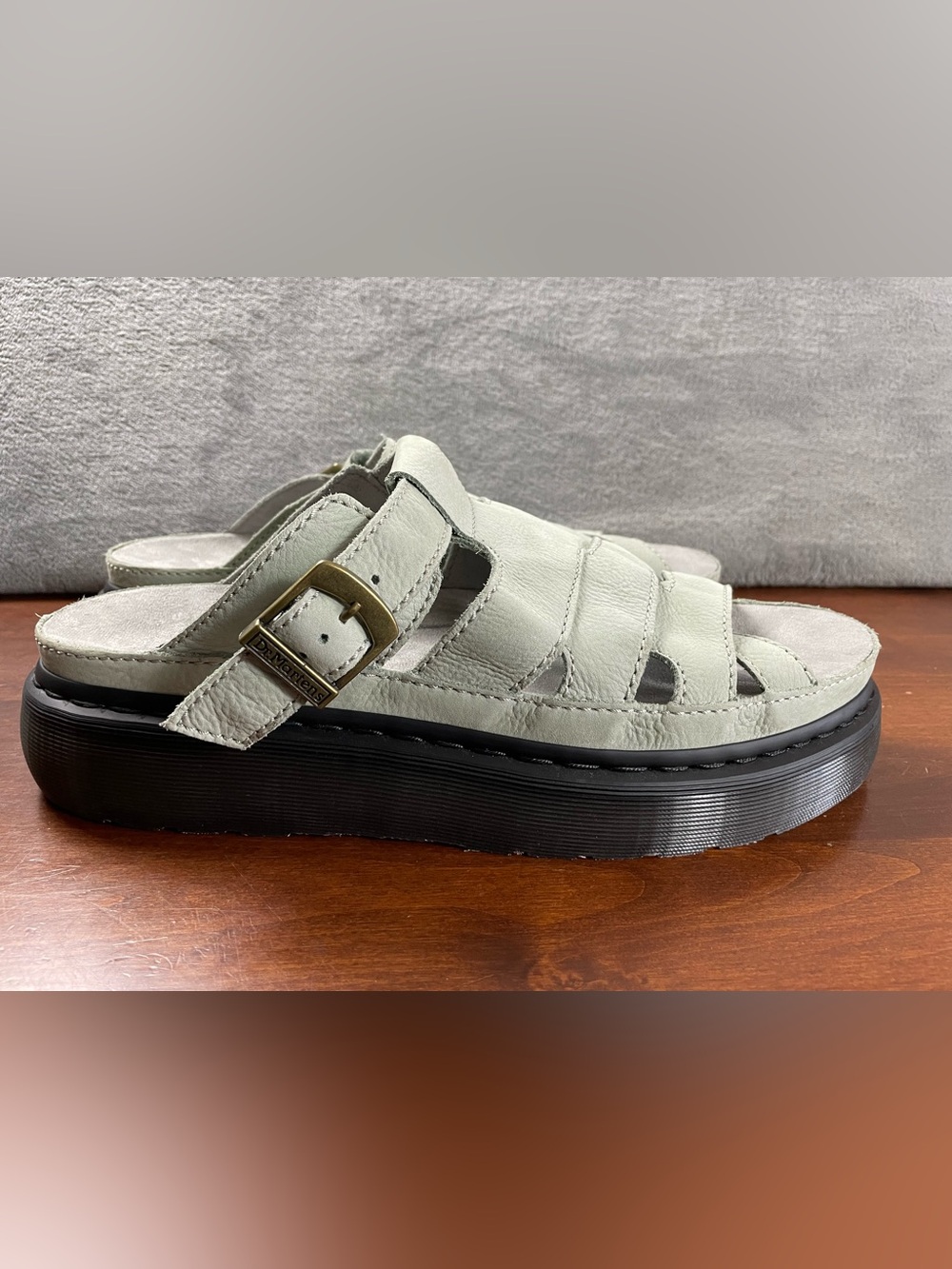 Dr. Martens Maxxy Slide Sage Leather Sandal Buckle Men Size 14 New No Box •HEAVY